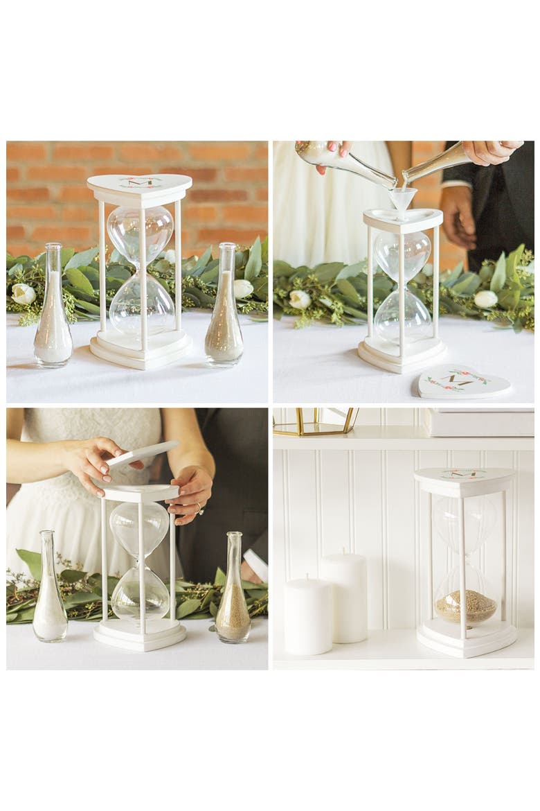 Monogram Unity Sand Ceremony Hourglass Set, Alternate, color, WHITE - C