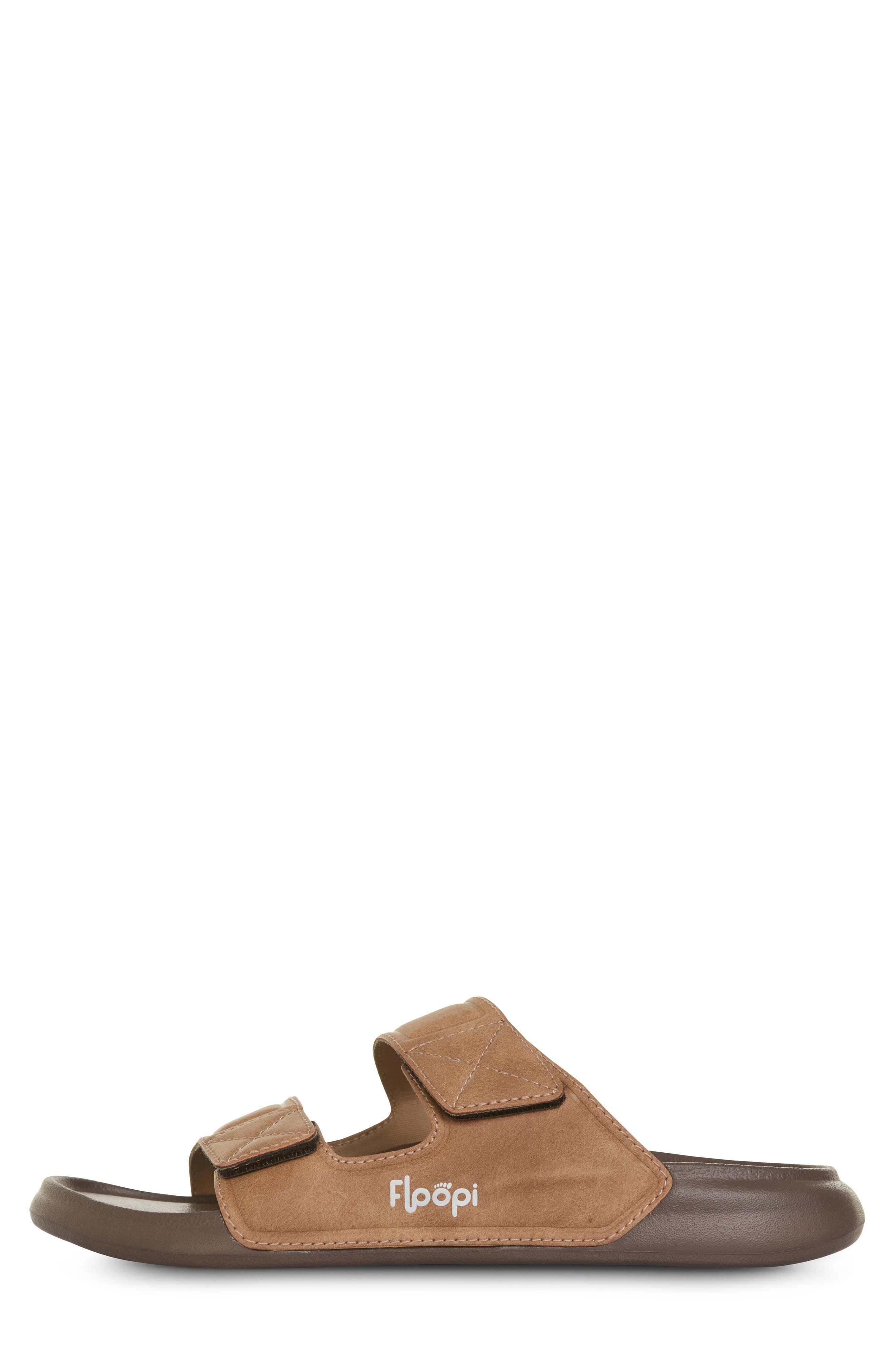 FLOOPI Noah Adjustable Slide Sandal, Alternate, color, Brown