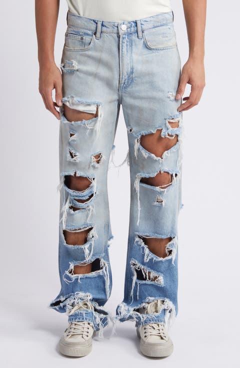 The Boxy Ripped Straight Leg Jeans (Lagoon Rips)