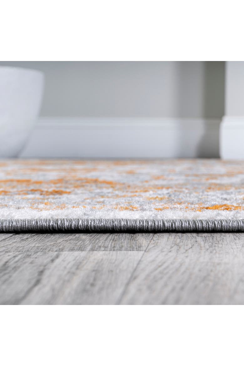 Indhira Ornate Medallion Persian Area Rug, Alternate, color, Orange/Cream