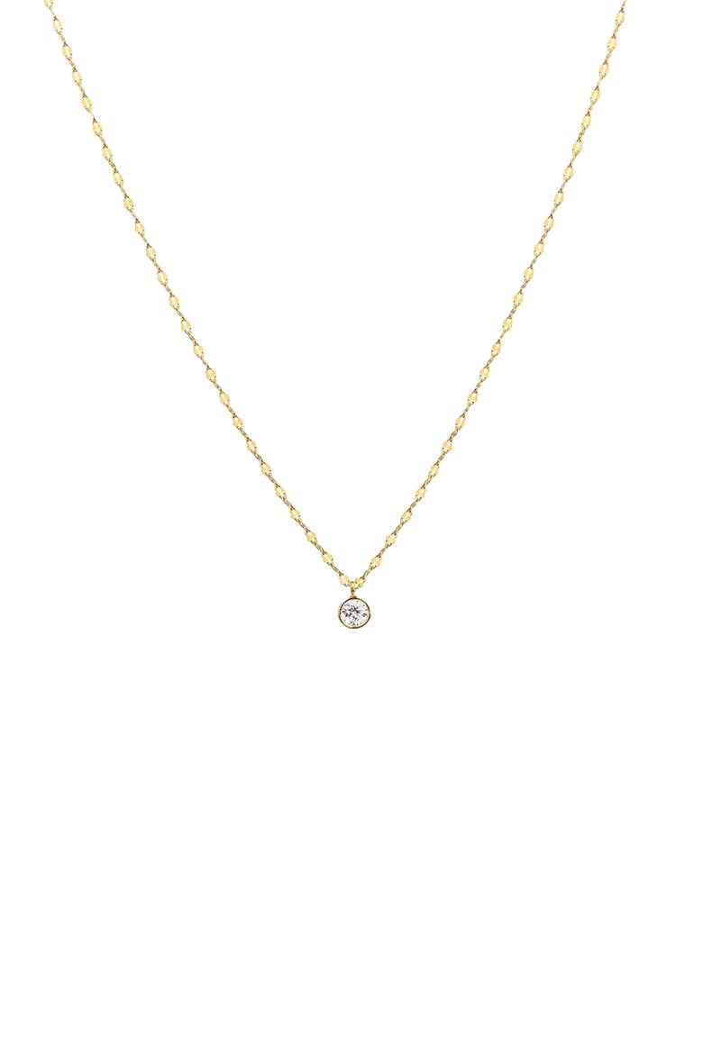 Sterling Silver 18k Gold Plated Rosie Necklace Dainty Minimalist, Main, color, Gold