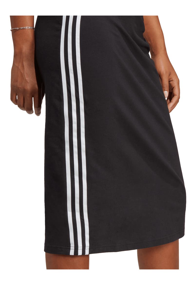 Longline Stretch Cotton Tank Dress, Alternate, color, BLACK