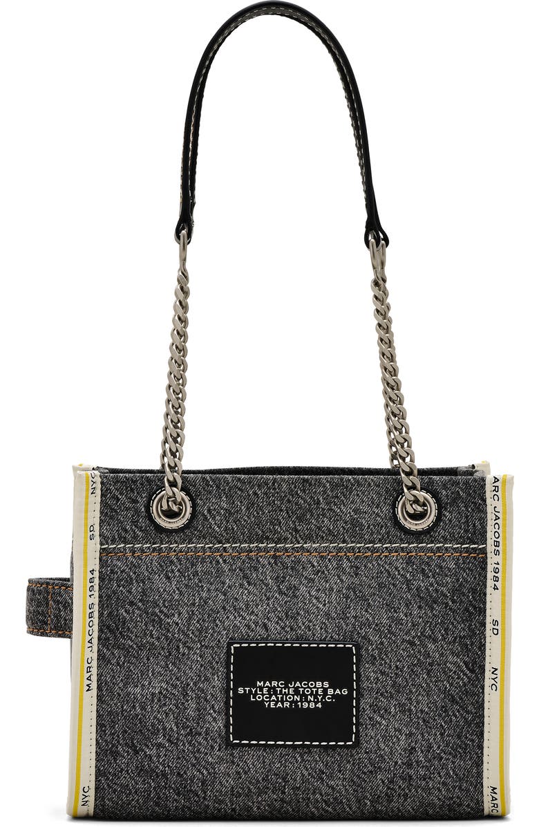 Marc Jacobs The Small Denim Tote, Alternate, color, Black Wash