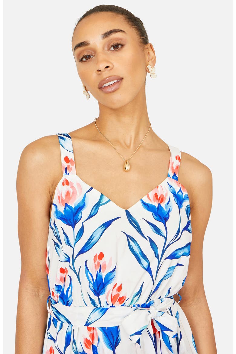 Floral Print Maxi Sun Dress, Alternate, color, White