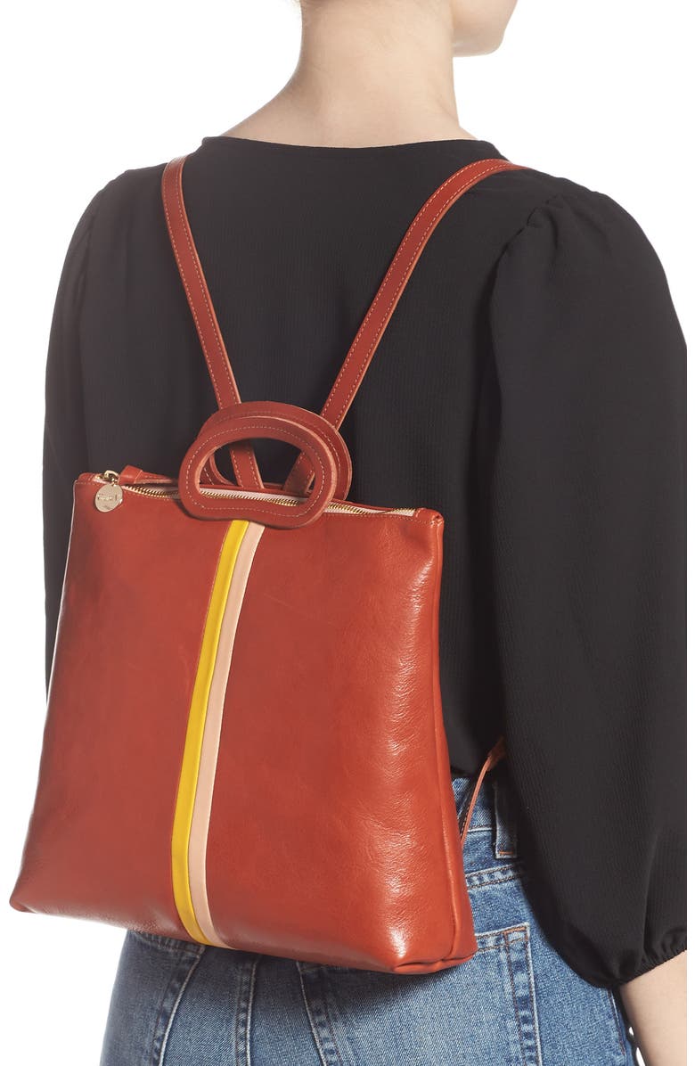 Clare V. Marcelle Leather Backpack, Alternate, color,