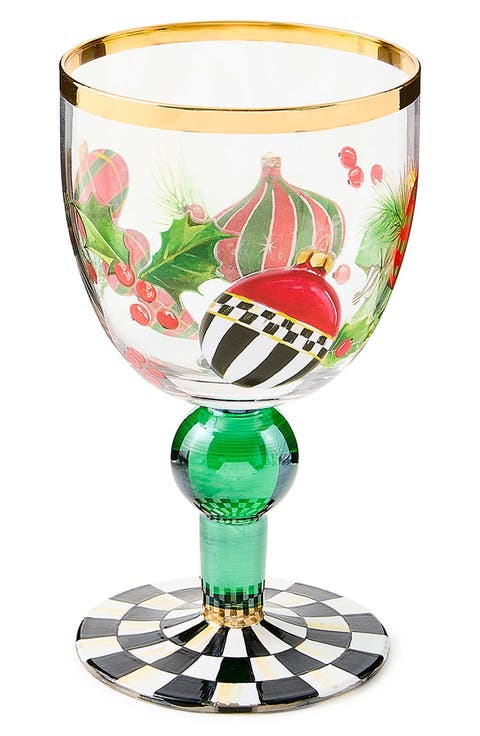 Deck the Halls Wine Glass