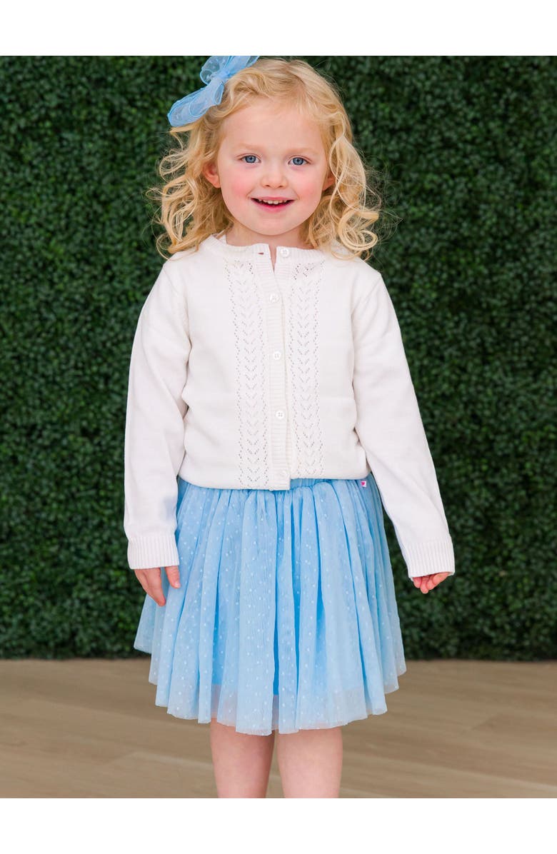 RuffleButts Girls Dotted Tulle Skirt, Alternate, color, Light Blue