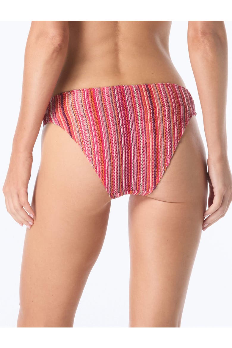 Crochet High Cut Bikini Swim Bottom, Alternate, color, Pink Multi