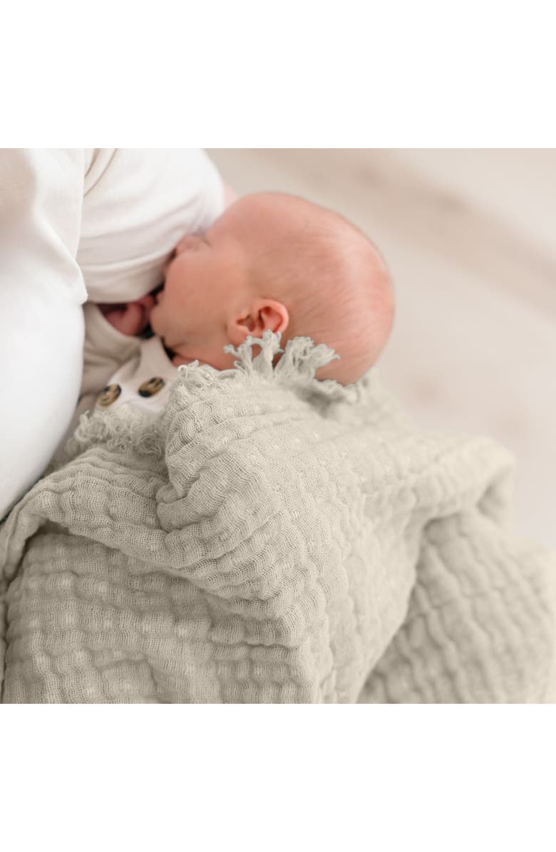 CRANE BABY Ombré Cotton Muslin Blanket, Alternate, color, Gray
