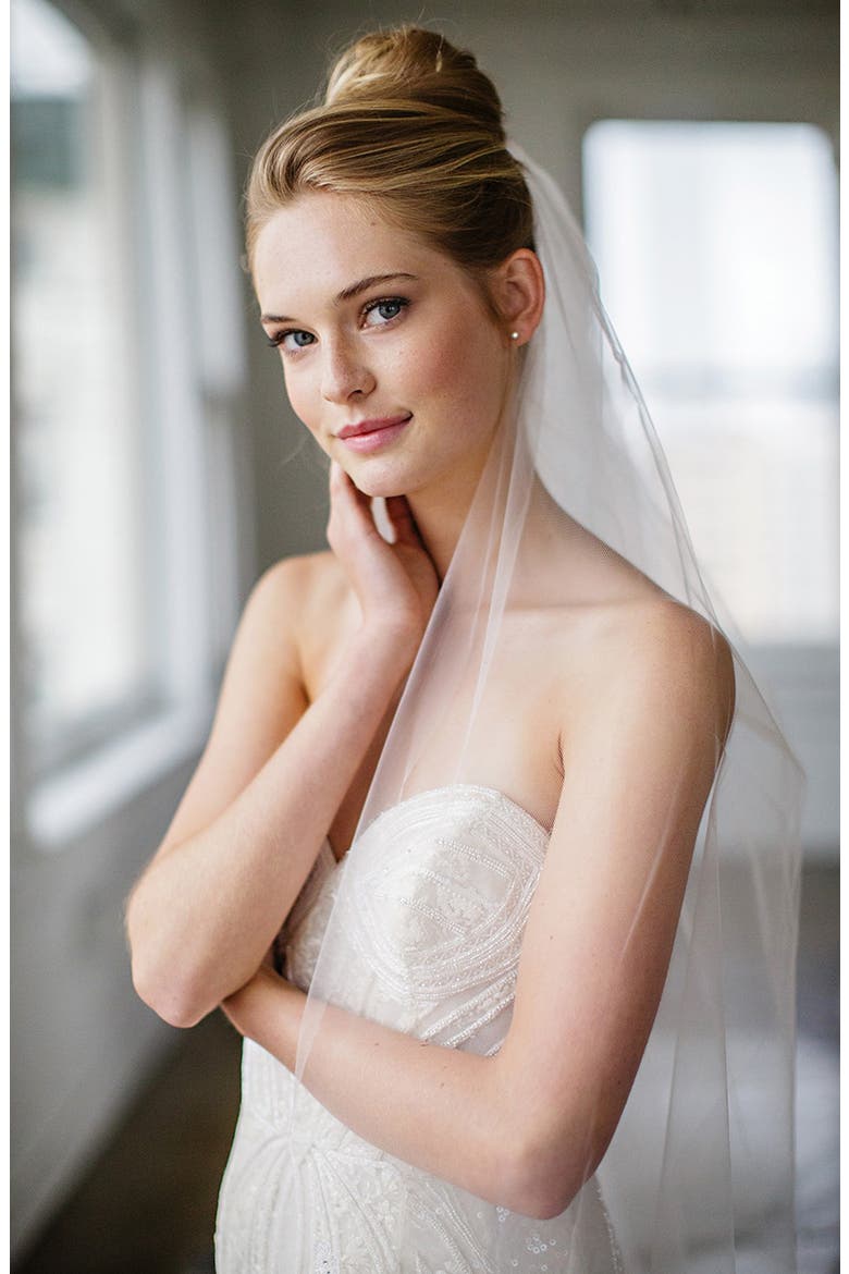 Christina Tulle Veil, Alternate, color, WHITE