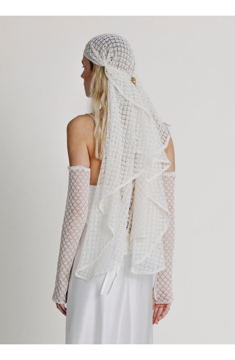 Alas Long Lace Fingerless Gloves, Alternate, color, Off White