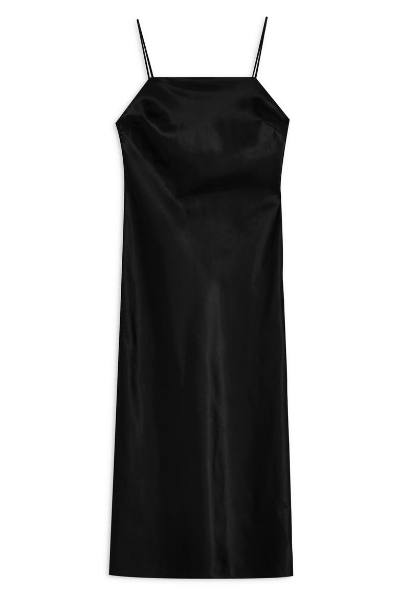 Square Neck Slipdress, Alternate, color, BLACK