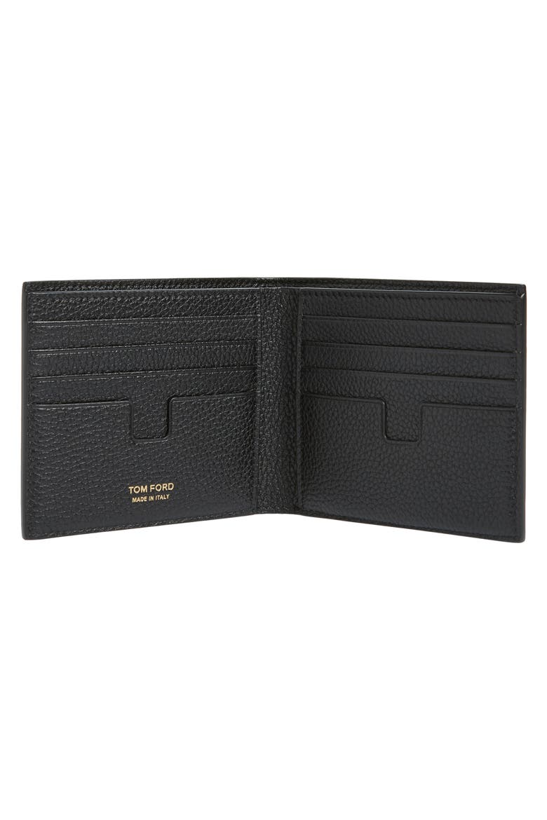 T-Line Soft Grain Leather Bifold Wallet, Alternate, color, BLACK
