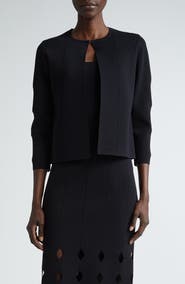 ST. JOHN Milano Knit Cutout Sleeve Cardigan