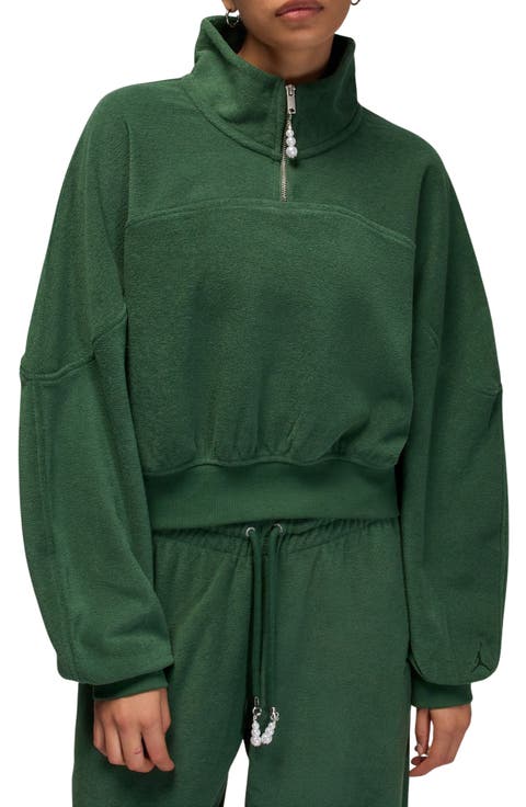 Flight Fleece Quarter Zip Crop Sweatshirt