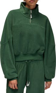 Jordan Flight Fleece Quarter Zip Crop Sweatshirt