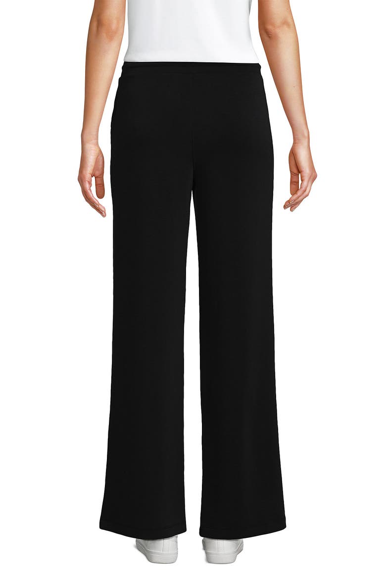 Cupro Knit Mid Rise Wide Leg Pants, Alternate, color, Black