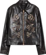 AMIRI Floral Leather Blouson Jacket