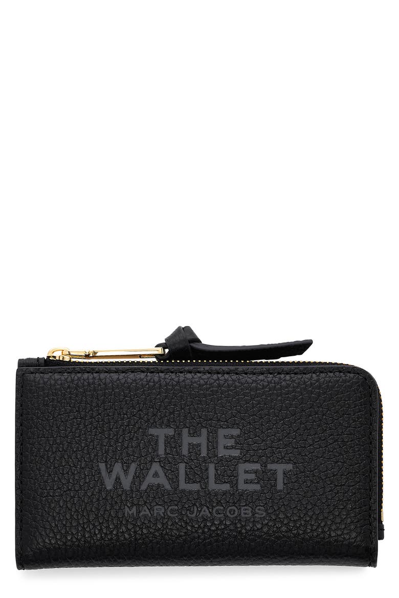 The Medium Flat Leather Wallet, Main, color, BLACK