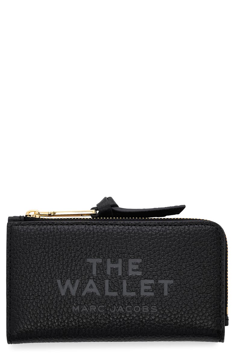 Marc Jacobs The Medium Flat Leather Wallet, Main, color, Black