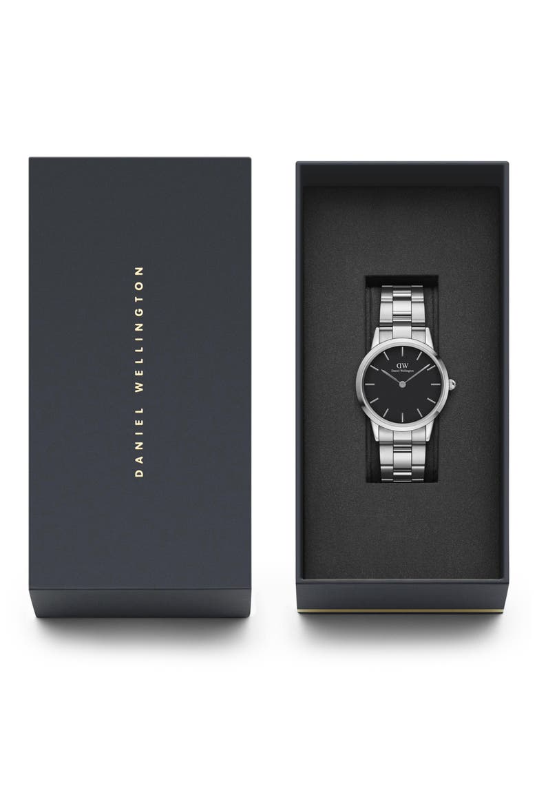 Iconic Bracelet Watch, 32mm, Alternate, color, BLACK/ SILVER