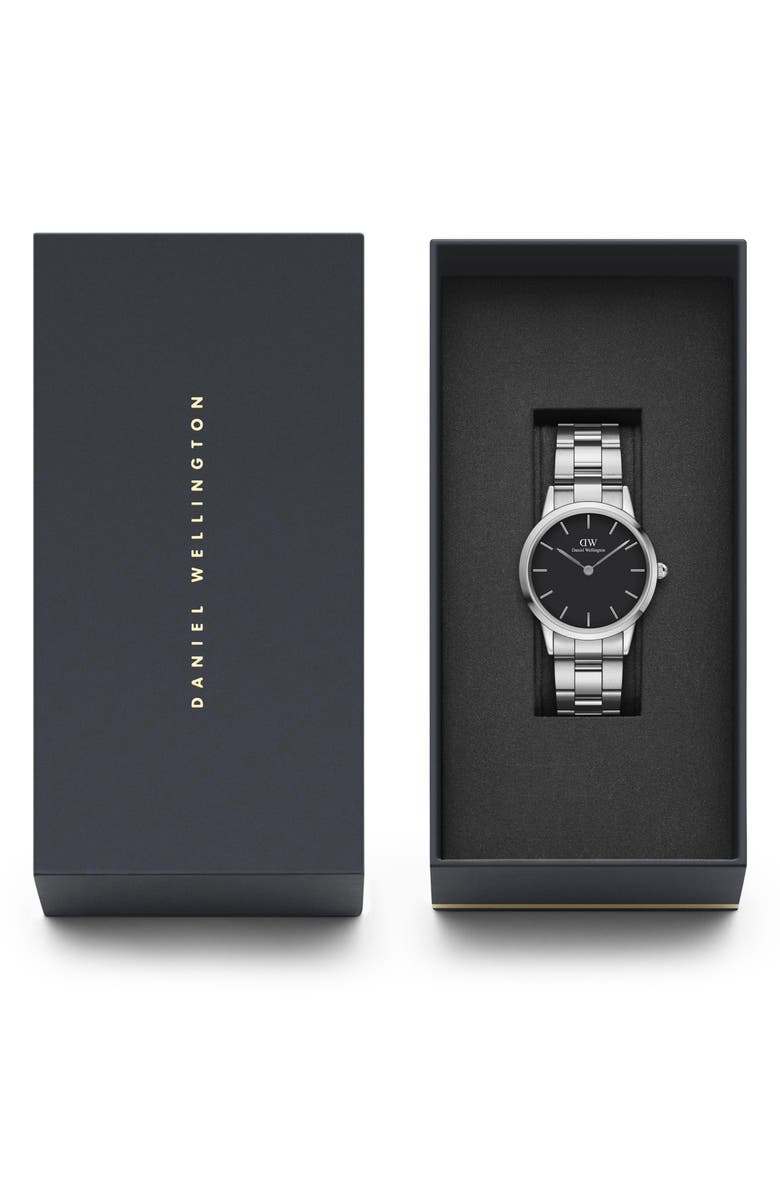Daniel Wellington Iconic Bracelet Watch, 32mm, Alternate, color, Black/ Silver