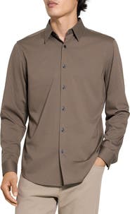 Theory Sylvain ND Structure Knit Button-Up Shirt