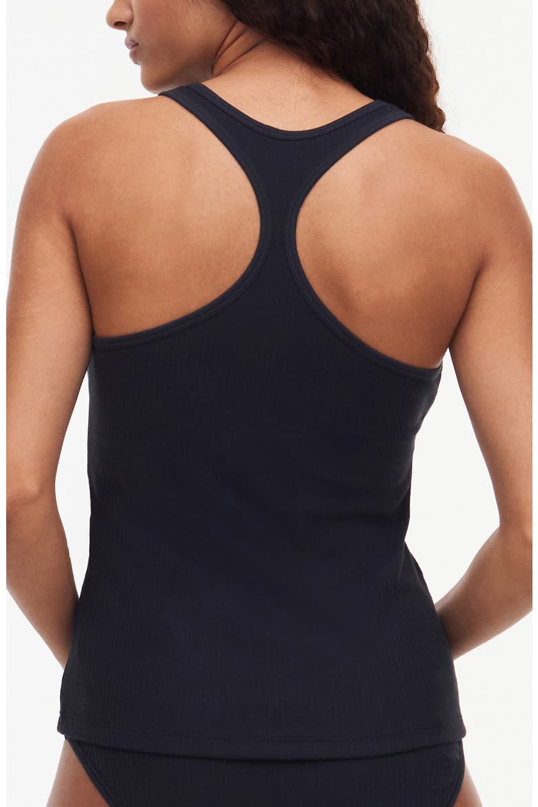 Cotton Comfort Racerback Organic Cotton Tank, Alternate, color, BLACK