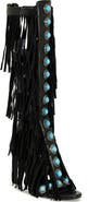 AZALEA WANG Amadeo Knee High Fringe Sandal
