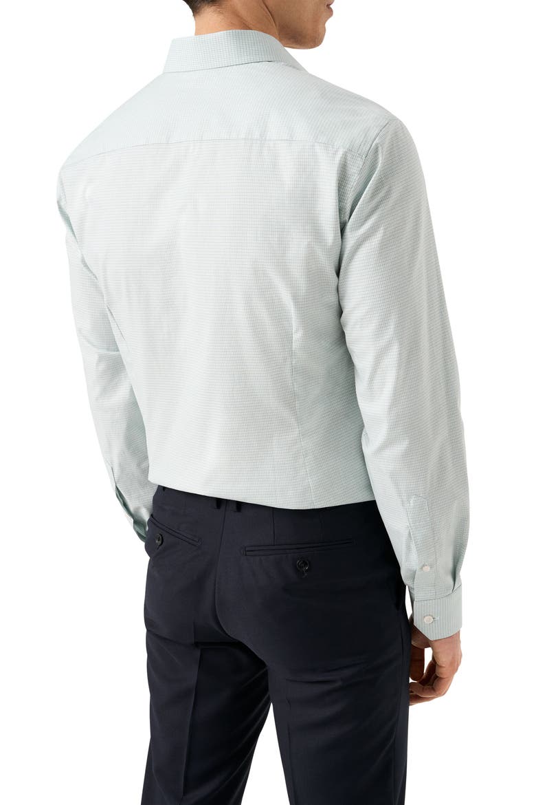 Slim Fit Check Cotton Dress Shirt, Alternate, color, LIGHT GREEN