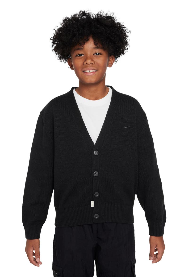 Kids' Sportswear Metro Cardigan, Main, color, BLACK