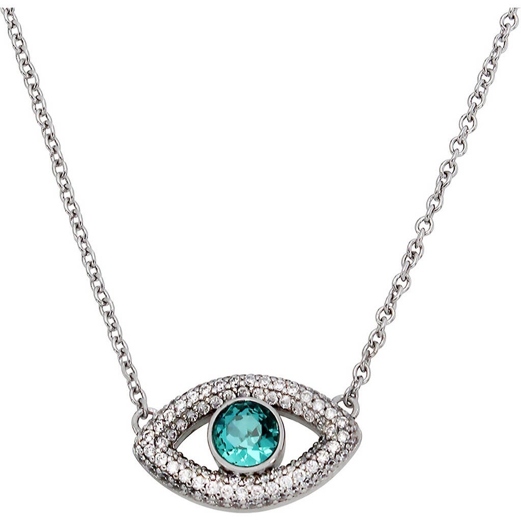 KURT GEIGER KURT GEIGER LONDON CRYSTAL & CZ EVIL EYE PENDANT NECKLACE