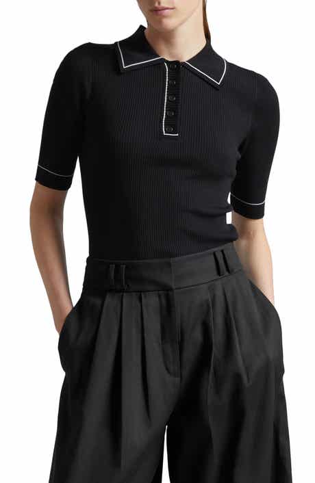 & Other Stories Contrast Trim Rib Polo Sweater
