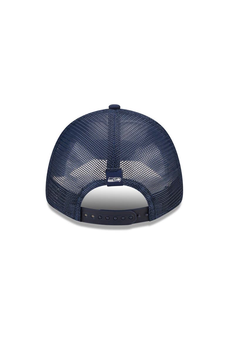 New Era Women's New Era College Navy Seattle Seahawks Team Trucker 9FORTY Snapback Hat, Alternate, color, Navy