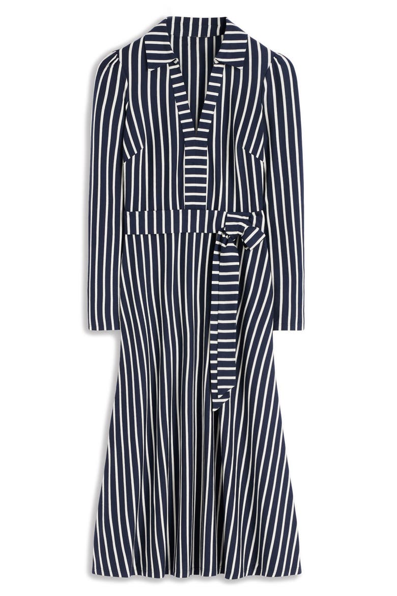 Imogen Stripe Long Sleeve Jersey Dress, Alternate, color, FRENCH NAVY AND IVORY STRIPE