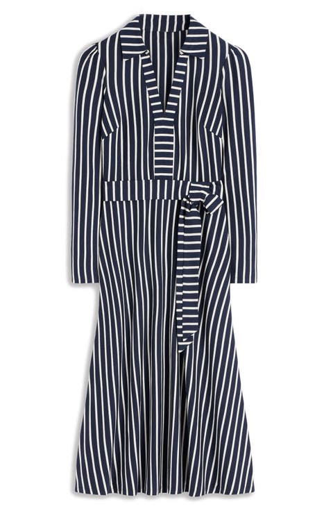 Imogen Stripe Long Sleeve Jersey Dress