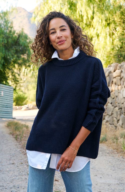 Shop Frank & Eileen Montecito Cotton Sweater In Marine