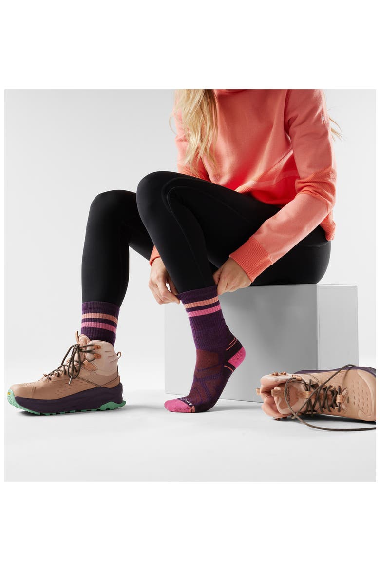 Hike Light Cushion Tube Crew Socks, Alternate, color, PURPLE IRIS