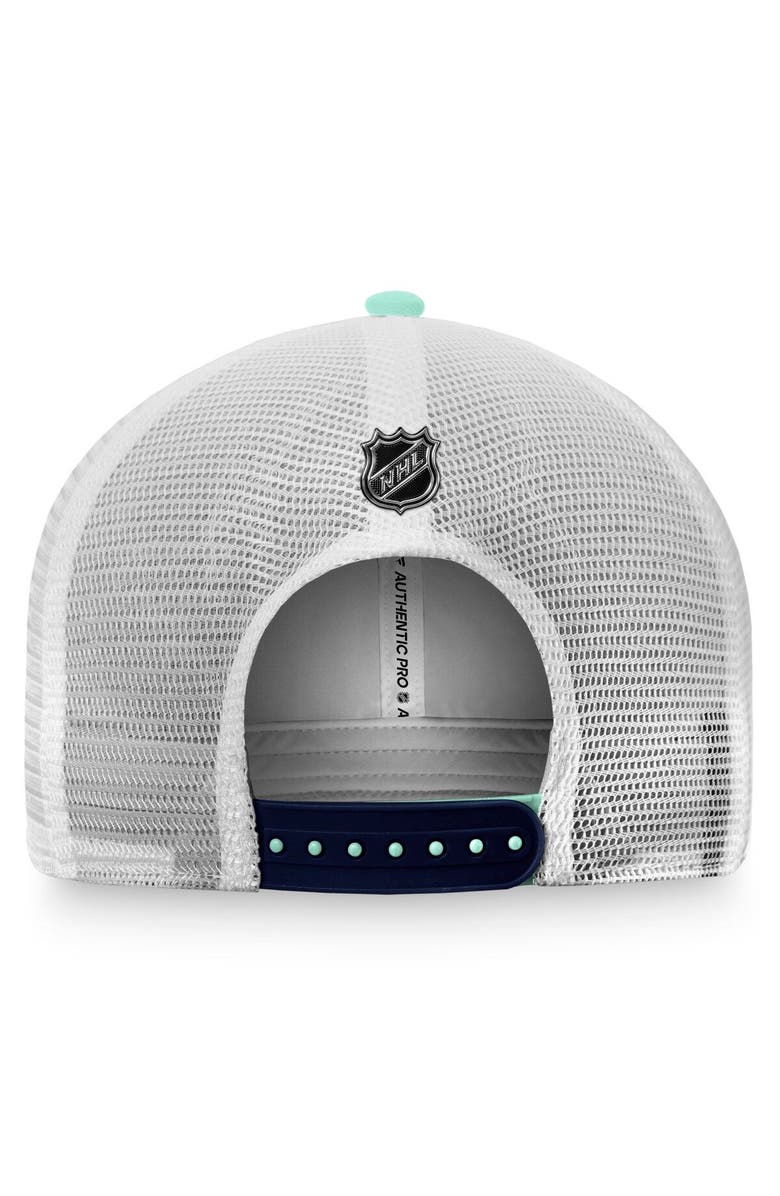FANATICS Men's Fanatics Branded Light Blue/White Seattle Kraken Authentic Pro Rink Trucker Snapback Hat, Alternate, color, Light Blue
