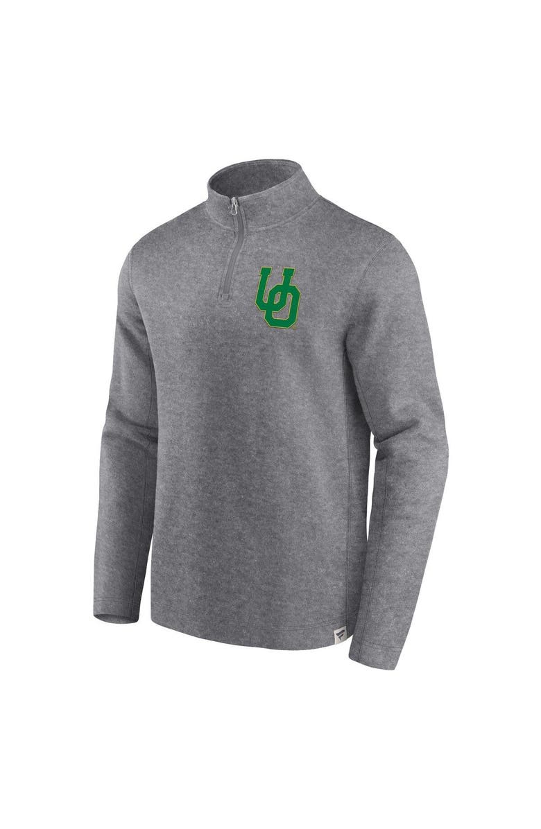 FANATICS Men's Fanatics Branded Heather Gray Oregon Ducks Vintage Fleece Quarter-Zip Jacket, Alternate, color, 