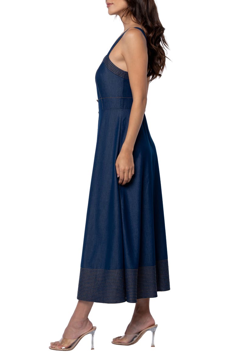 Molli Seamed Chambray Sundress, Alternate, color, NAVY
