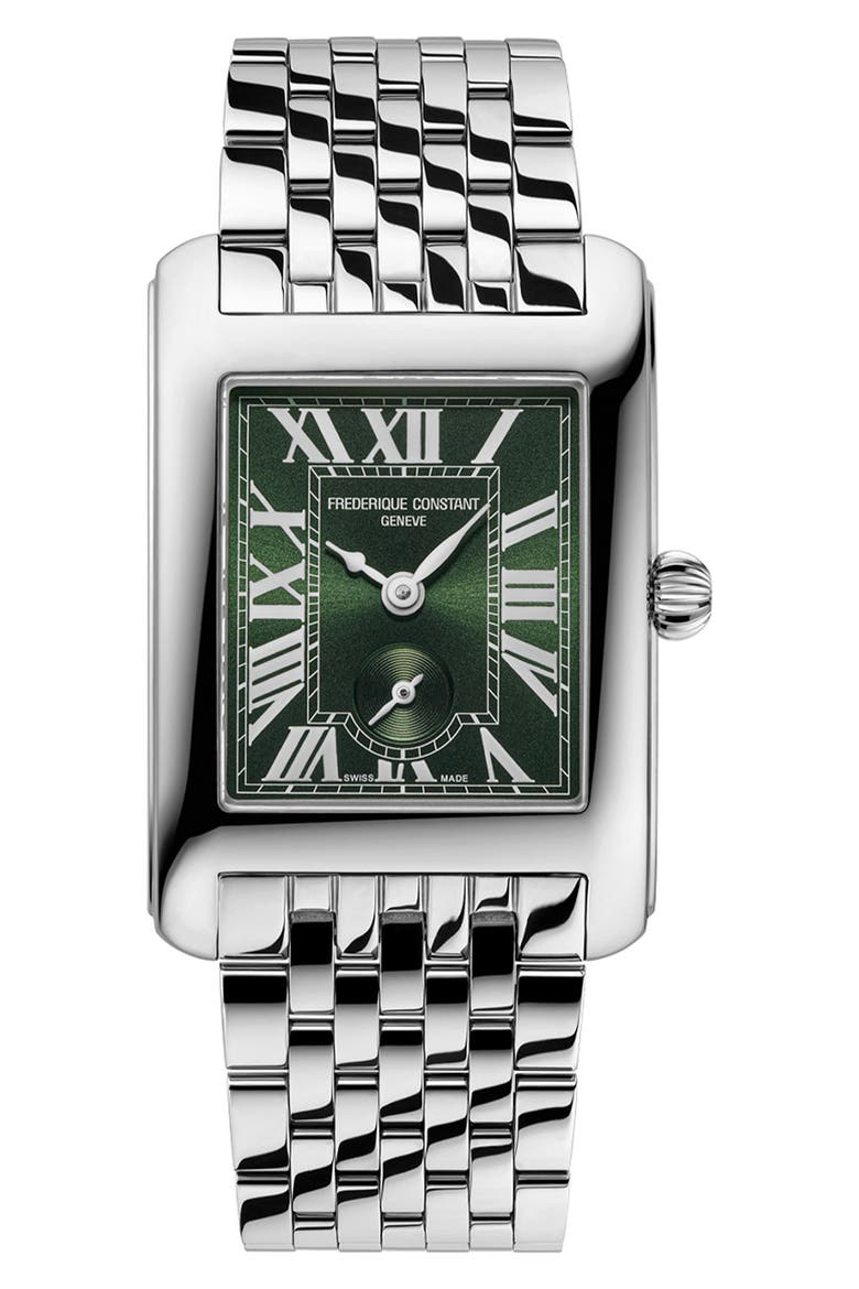 Classics Carrée Small Seconds Bracelet Watch, 36mm x 25.2mm, Main, color, SILVER-TONE