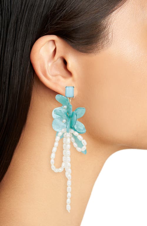 Nordstrom Rack Resin & Faux Pearl Cluster Drop Earrings In Multi