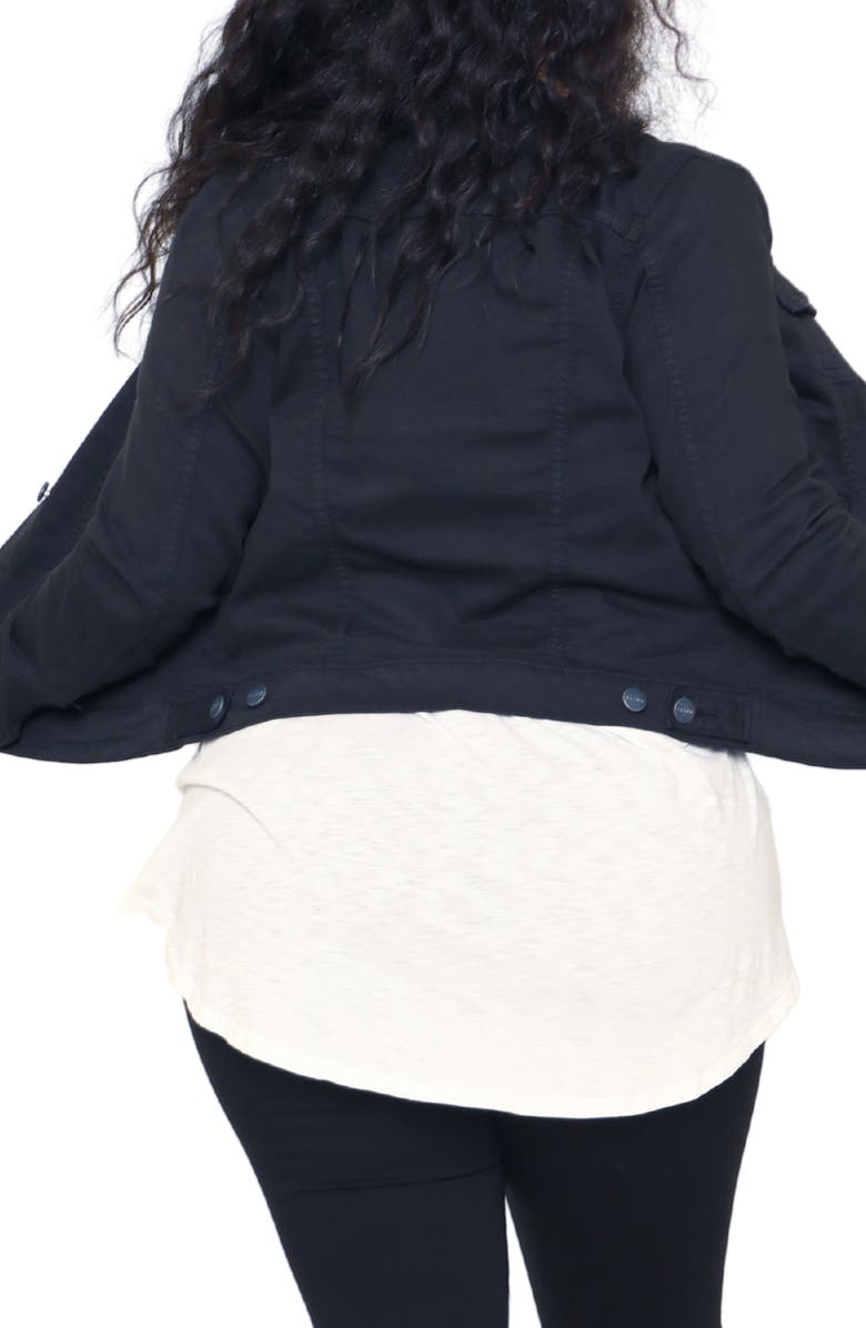 SLINK Jeans Denim Jacket, Alternate, color, Black