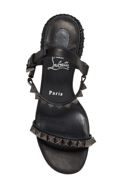 Christian Louboutin Pyrasand 30 Leather Sandals In Black
