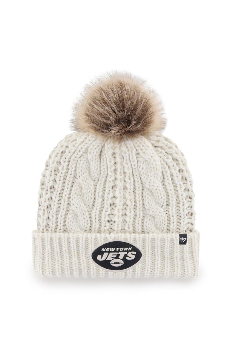 '47 Women's '47 Cream New York Jets Meeko Cuffed Knit Hat, Main, color,