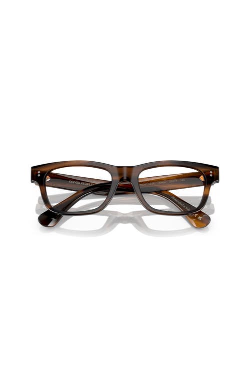 Oliver Peoples 53mm Rectangle Optical Glasses In Brown
