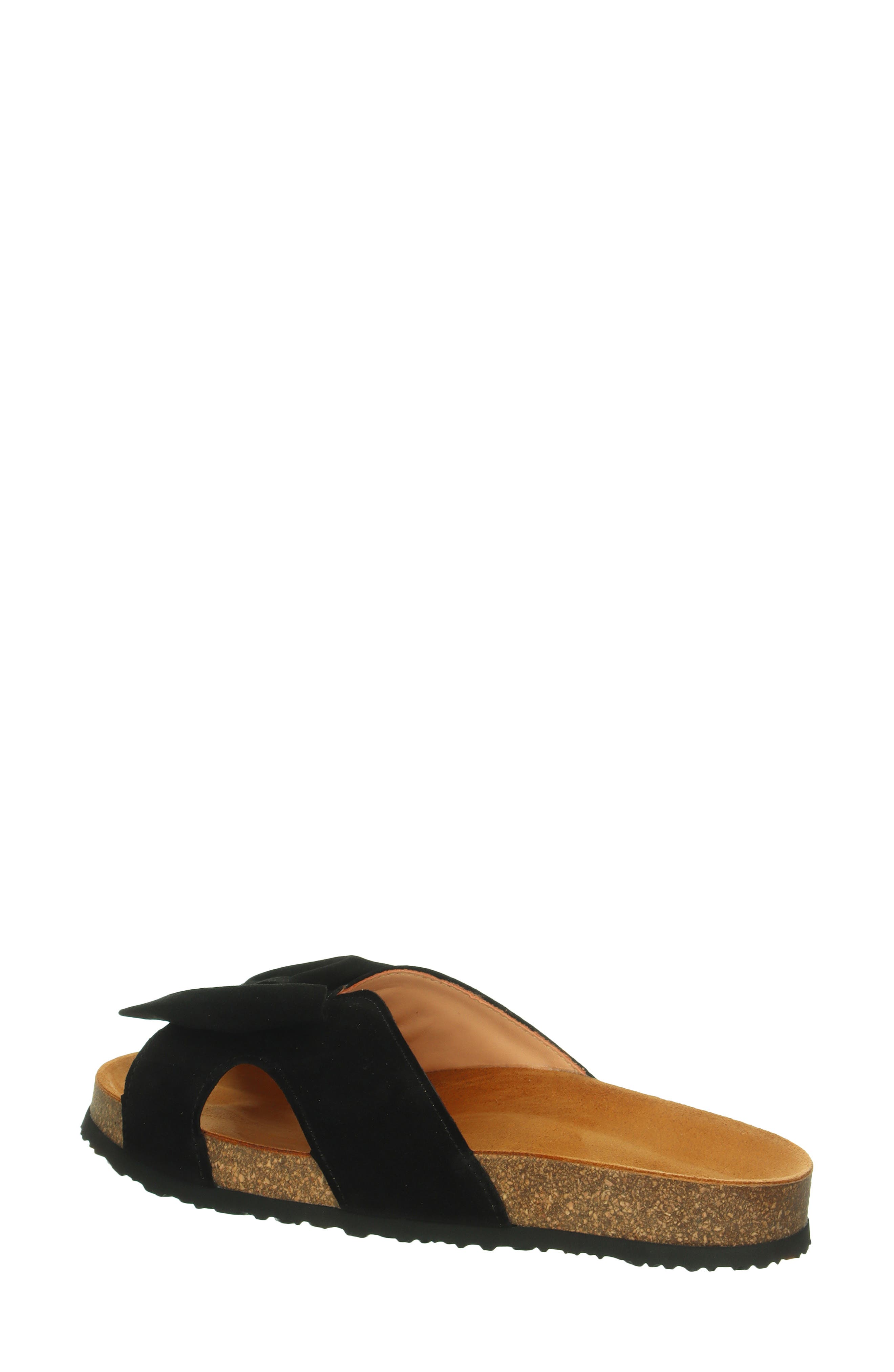Think! Crissi Bow Slide Sandal, Alternate, color, Black