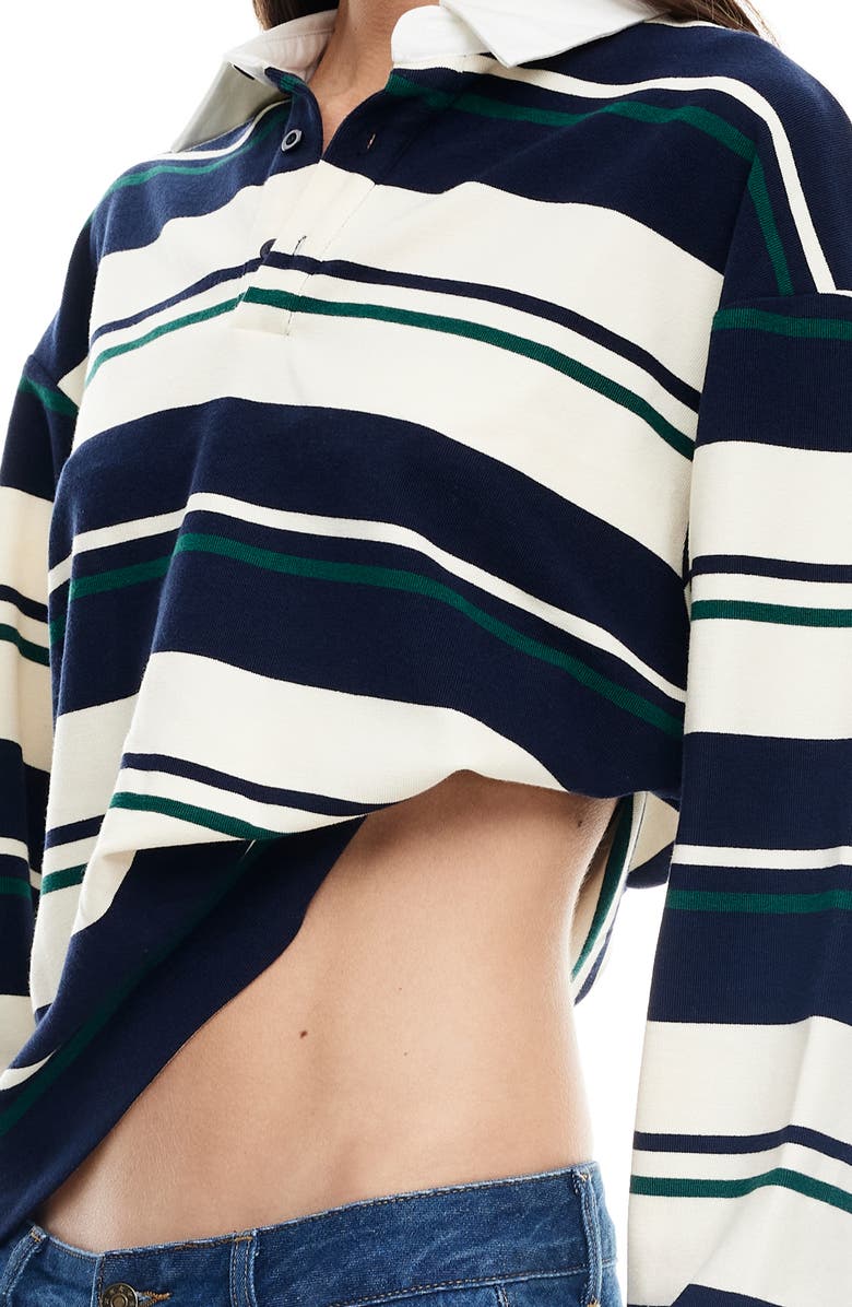 LIONESS Preppy Stripe Rugby Shirt, Alternate, color, Midnight Stripe