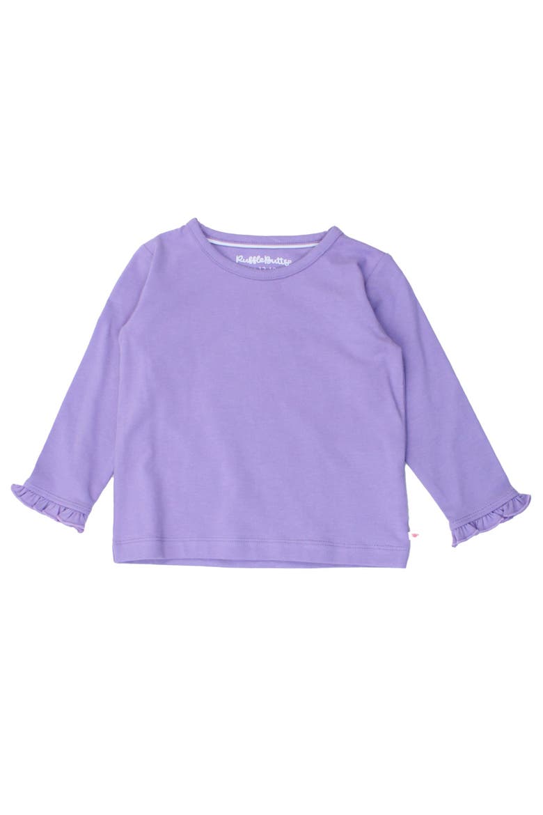 Knit Long Sleeve Ruffle Layering Tee, Main, color, Wisteria Purple